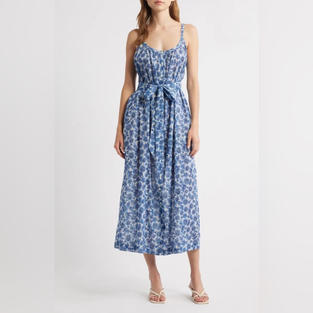 Doen Nevita Blue Floral Maxi Dress